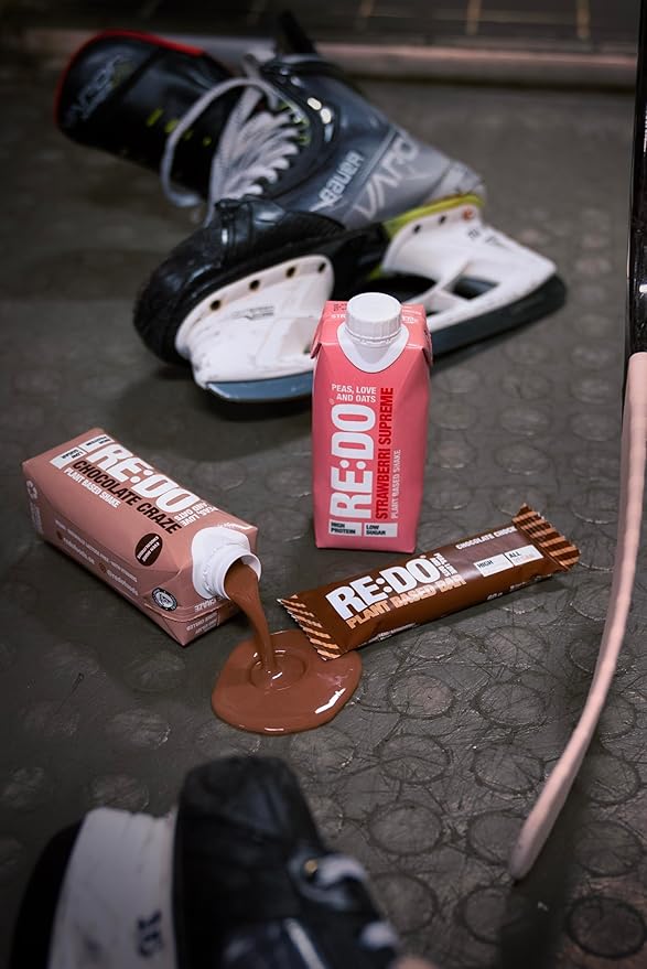 RE:DO Plant based Protein Bars I Swedish Chocolate 2.1oz bars I 12g Vegan Protein, Nutrition Protein Bars I High Protein Recovery Bars, No Palm oil I (9 count) (Large, Chocolate)