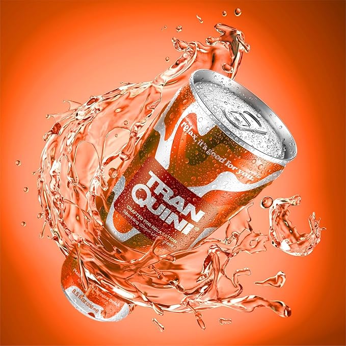 Tranquini Calming Drink With Herbal Adaptogens | Sparkling Water Stress Relief Beverage | Sugar Free, Non Alcoholic, Gluten Free, Vegan - 250ml Ginger Lemongrass (12 cans)