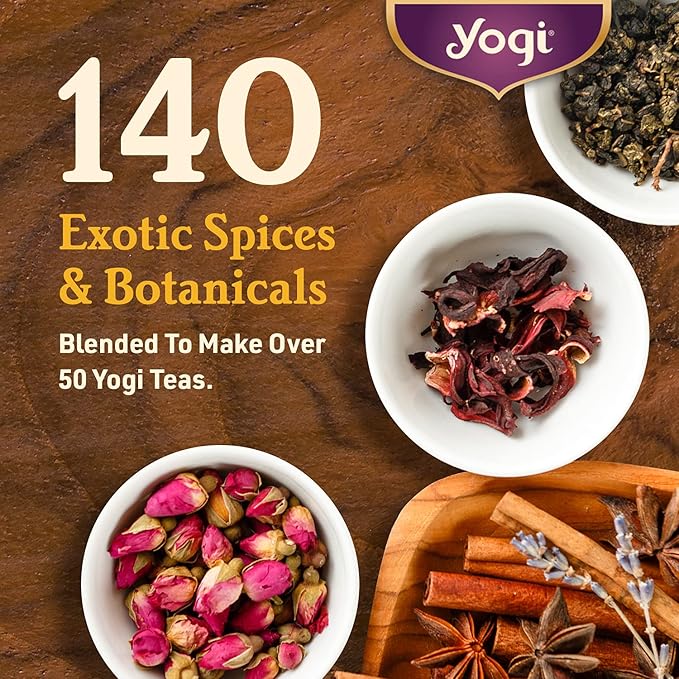 Yogi Tea Comforting Chamomile Tea - 16 Tea Bags per Pack (4 Packs) - Organic Chamomile Tea Bags - Supports a Good Night's Sleep & Occasional Stomach Discomfort - Made from Organic Chamomile Flower