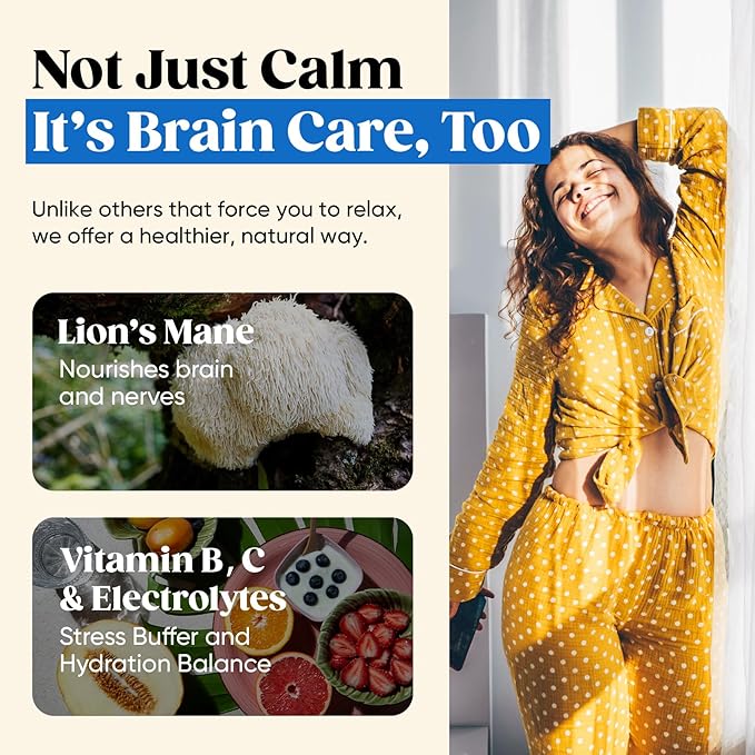 Venture Pal Calming Powdered Drink Mix, Magnesium Glycinate, Ashwagandha, L-Theanine,Vitamin D, Lions Mane, Sugar Free Magnesium Supplement Blend for Relax & Focus, Non GMO, Vegan, On The Go