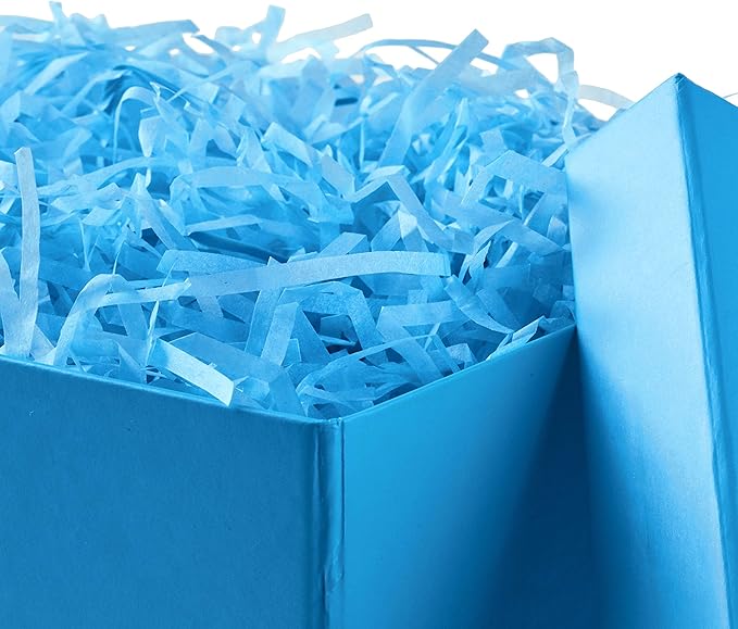 Hallmark Medium Gift Box with Lid and Shredded Paper Fill (Turquoise Blue 7 inch Box) for Birthdays, Graduations, Anniversaries, Baby Showers, All Occasion