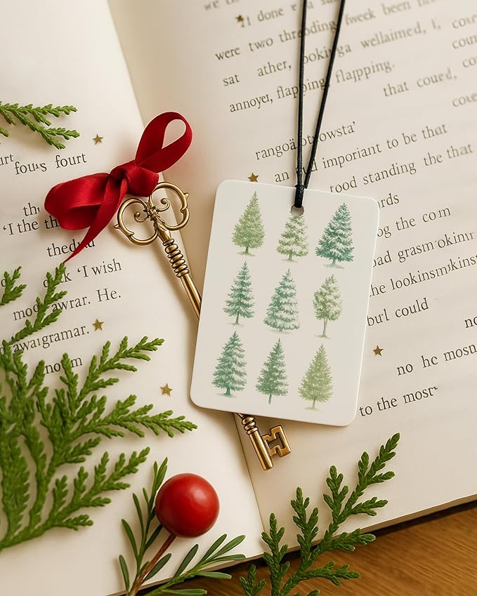 Green Christmas Berry Car Air Freshener 4 Pcs, Hohoho Winter Xmas Pine Tree Reindeer Hanging Air Freshener for Cars Closet Drawer Books, Christmas Car Accessories Mirror Decor for Women Men