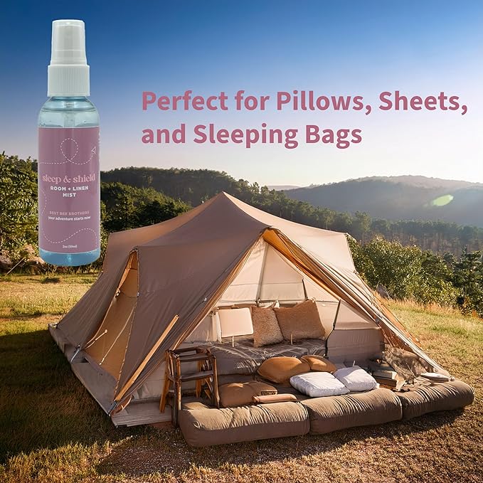 Best Bee Brothers, Sleep & Shield Calming Room + Linen Mist, 2 oz, Natural Essential Oil Blend with Peppermint, Cedarwood and Rosemary
