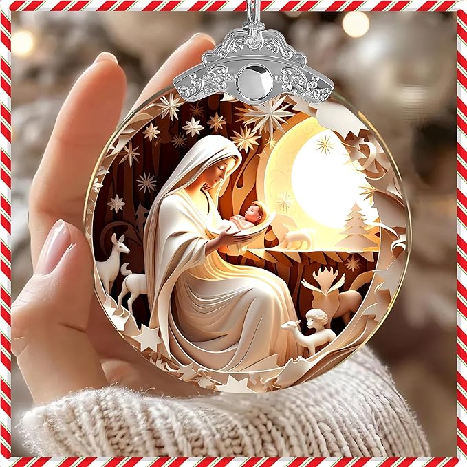 2025 Christmas Ornament, Nativity Ornaments, Nativity Ornament, White Elephant Gifts, Christmas Ornament, Tree Ornaments, Gag Gifts Funny Adult (White Nativity)