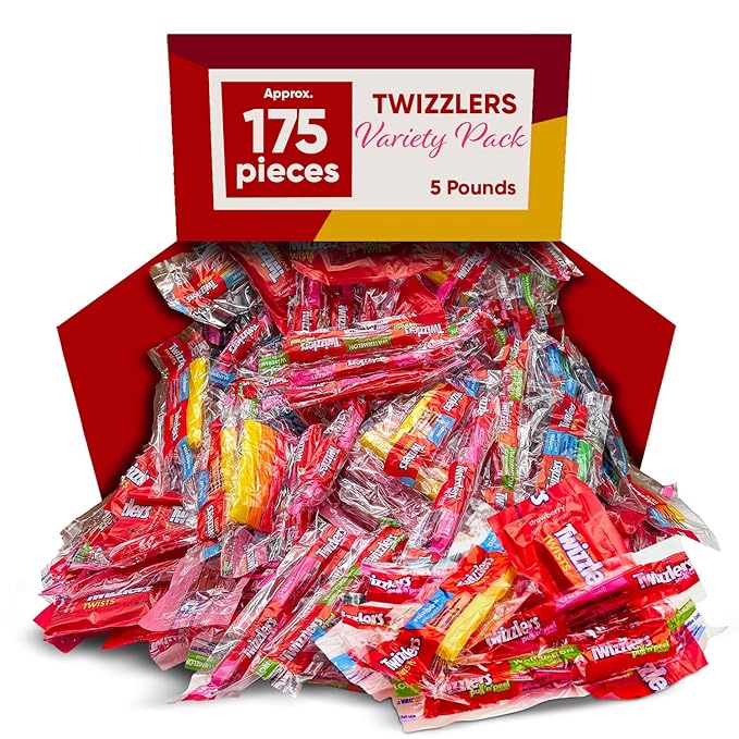 Licorice Candy Assorted Mix 5 Pounds (Approx 175 Pieces) Individually Wrapped – Cherry, Watermelon, Strawberry, Rainbow