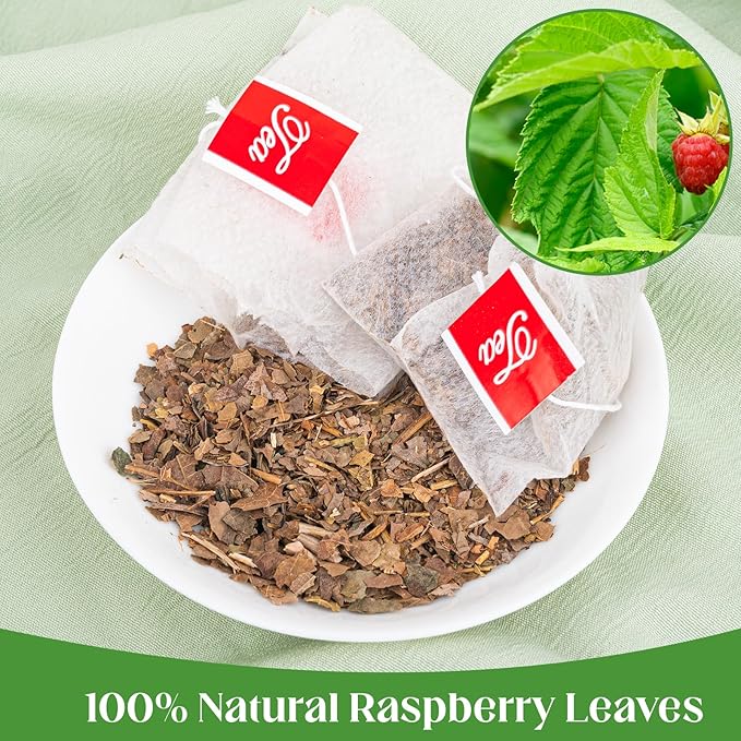Raspberry Leaf Tea, 100% Natural & Pure Red Raspberry Leaf Herbal Tea Bags, Caffeine Free, Sugar Free, Non-GMO (50 Bags/1Pack)