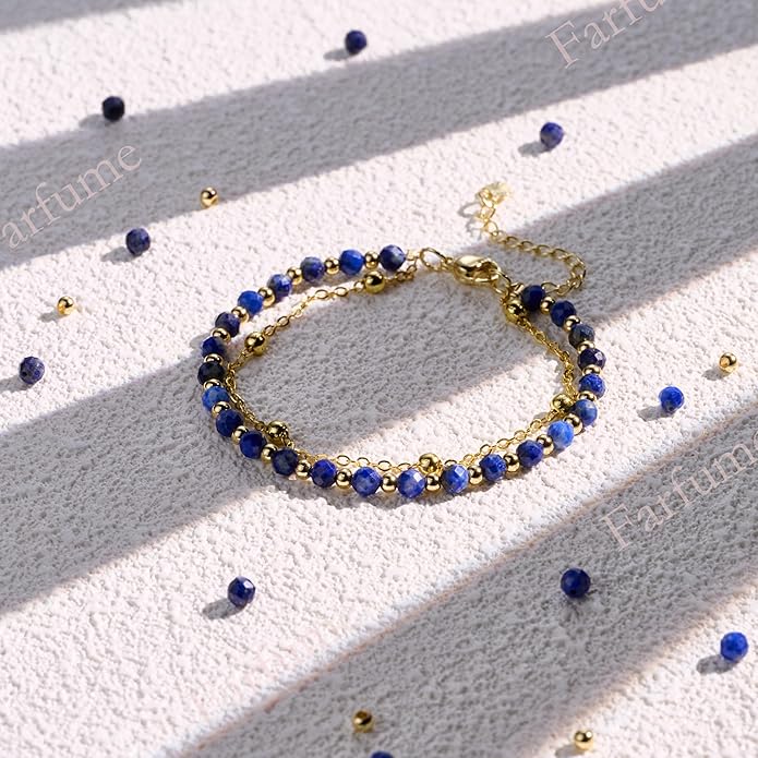 Farfume Crystal Bracelet Beaded Bracelets for Women 4mm Natural Stone Beads Gemstone Handmade Anxiety Jewelry Gifts