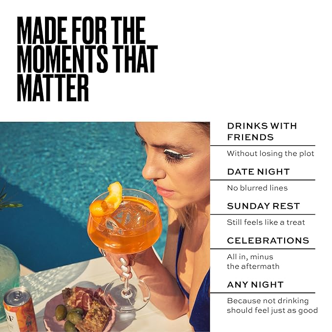 AF Drinks Non-Alcoholic Apero Spritz | Alcohol Alternative Sparkling Cocktails with AFTERGLOW Botanical Warmth | Gluten-Free, Low-Calorie | 8.4 oz Cans (12-Pack)