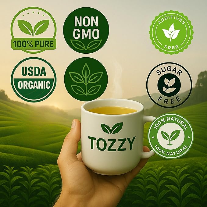 Tozzy Organic Chamomile Tea – 100 Count, Plant-Based Pyramid Tea Bags