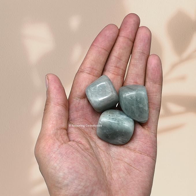 Amazing Gemstone Aquamarine Crystals & Healing Stones Tumbled - 1000+ Carats, Natural Healing Stones for Energy Balance, Stress Relief - Premium Polished Gems Rocks for Meditation & Wellness