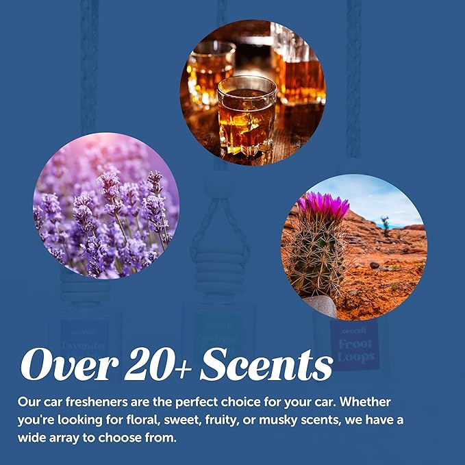 CANDECraftCo Car Air Hanging Fragrance Oil, Car Auto Freshener for Essential Oils, Scents Fragrance Aromatherapy Automobile Diffuser, Long Lasting (Flannel Pine)