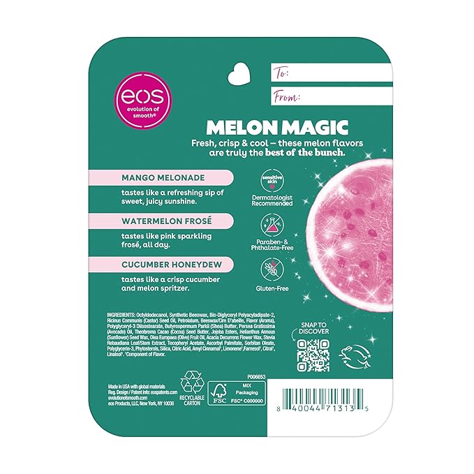 eos 24H Moisture Super Balm Minis- Melon Magic, Limited-Edition Lip Mask, Variety Pack, 0.169 fl oz, 3-Pack