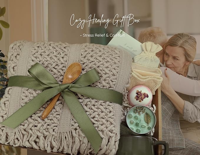 Get Well Gift Baskets for Women&Men - Self Care Package/After Surgery, Sympathy/Relaxation Gifts, Thinking of You/Grief/Bereavement/Miscarriage/Thank you Gifts for Women (Green)