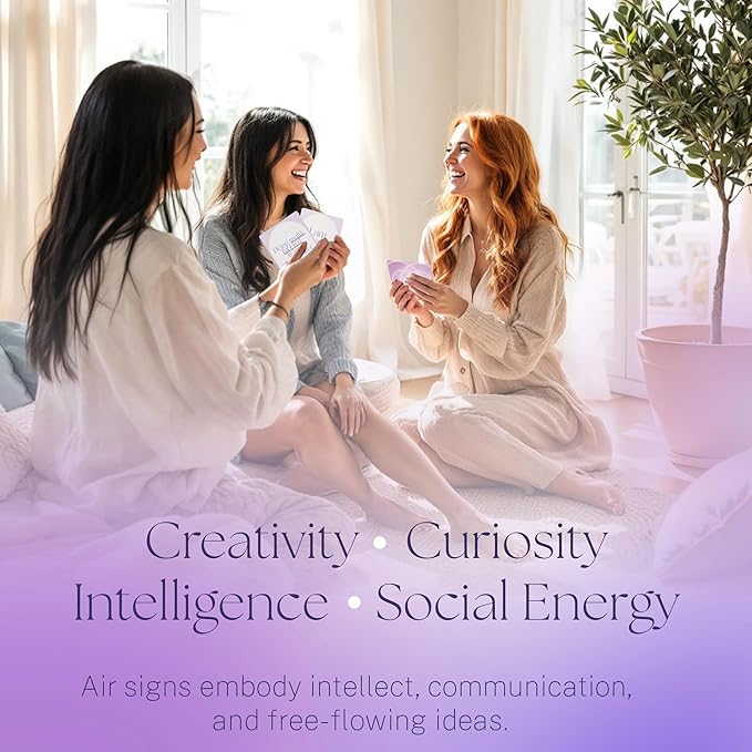 Affirmation Cards for Air Signs - Gifts for Gemini, Libra, Aquarius. Inspirational Card Set with 40 Daily Positive Affirmations, Spiritual Self Care, Zodiac Collection