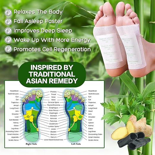 50 Pack Foot Pads, Ginger Oil Bamboo Charcoal, Foot CareFoot Patch Message Deep Cleansing for Stress Relief, Better Rest, Feet Health Patches, Relaxing Muscles Foot Care
