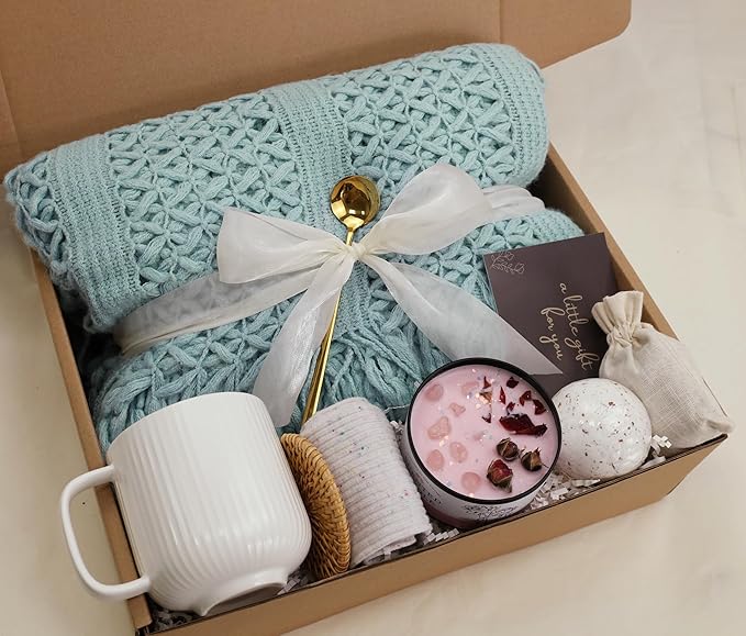 Get Well Gift for Women&Men,Self Care Package - After Surgery, Friendship/Sympathy Gifts for Loss of Loved One, Friendship/Thinking of You/Grief/Bereavement/Miscarriage Gifts (Grey Blue)