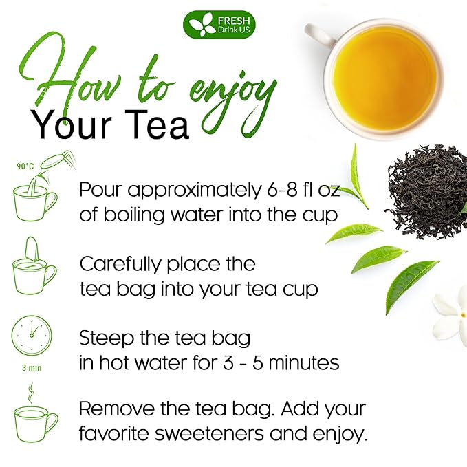 FreshDrinkUS, Premium 210 Green Tea Bags, 100% Natural & Pure from Green Tea. Green Herbal Tea. Made with Natural Material Tea Bags. No Sugar, No Gluten, Vegan.