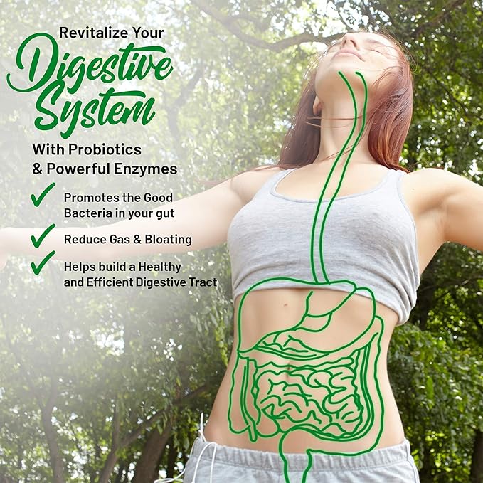 Organic Green Immunity Superfood Powder - Soothes Digestion, Boosts Healthy Vitality and Energy. Fast Acting Formula with Probiotics, Enzymes, Turmeric and Ashwagandha (30 Servings Lemon-Mint)