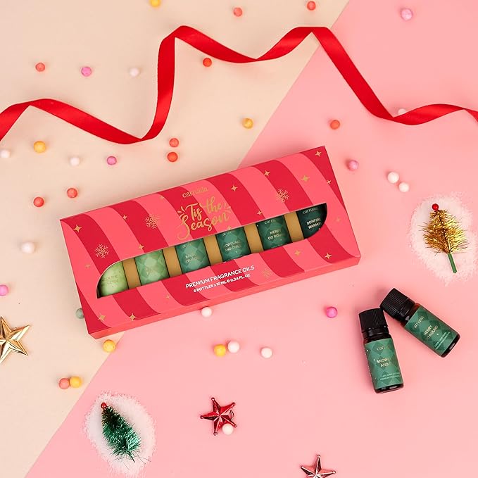Carnatia Christmas Aroma Oil Set – 6 Cozy & Uplifting Scents for Diffusers, Relaxation & a Warm, Inviting Atmosphere | Festive Essential Oils for Home & Holiday Gifting!