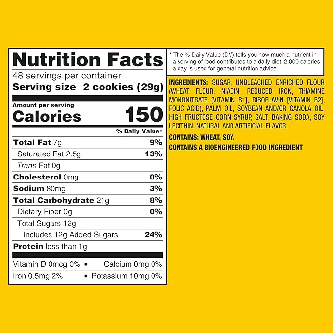 OREO Double Stuf Golden Sandwich Cookies, King Size, 12 Snack Packs (8 Cookies Per Pack)