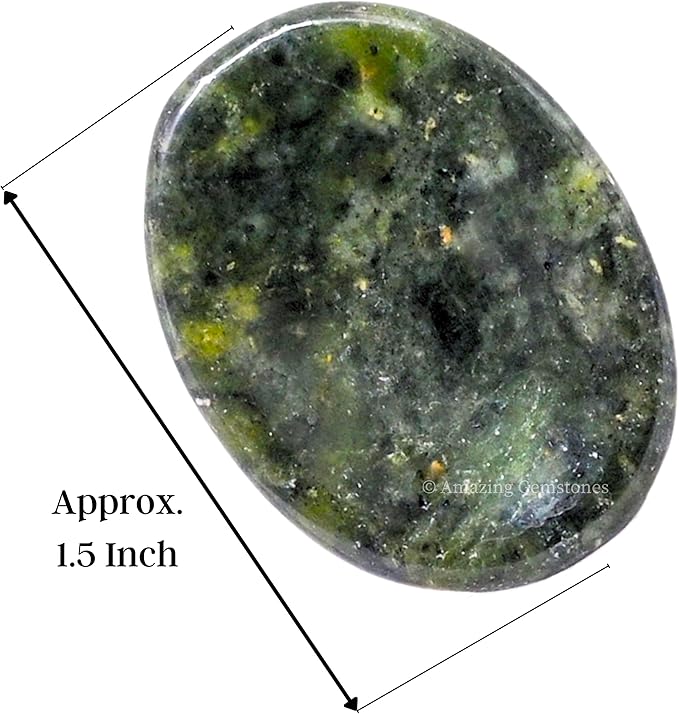 Amazing Gemstone Green Jade Worry Stone Crystals and Healing Stones - Worry Stones for Stress Relief Gifts - Piedra Crystal Fidget for Meditation - Unique Stocking Stuffers and Birthday Gifts