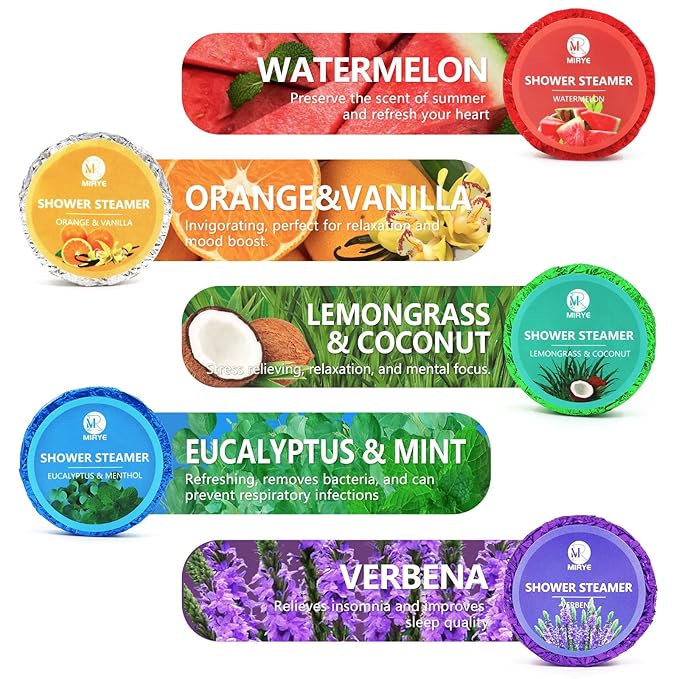 Shower Steamers Aromatherapy, 20-Pack Shower Bombs with Natural Essential Oils, Stress Relief Self Care Birthday Gifts for Women, Men, Mothers Day Gifts for Mom, Her, Travel Essentials