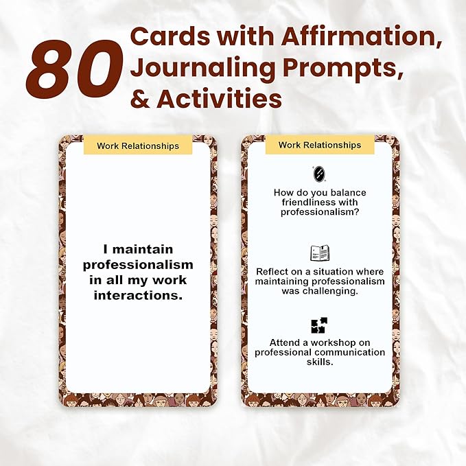 Positive Daily Affirmation Cards at Work for Men Women - Self Care Inspirational Manifest, New Office Job Stress Relief, Manifestation & Motivation Gift, Boss & Coworker Gifts 80 Cards Deck with Stand
