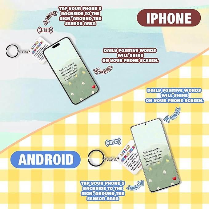 90 Messages in a Jar for Dad with NFC Keychain, Dad Birthday Gift, Gifts for Dad, Christmas Gifts for Dad, Dad Gifts from Daughter, Best Dad Ever Gifts, Dad Gifts