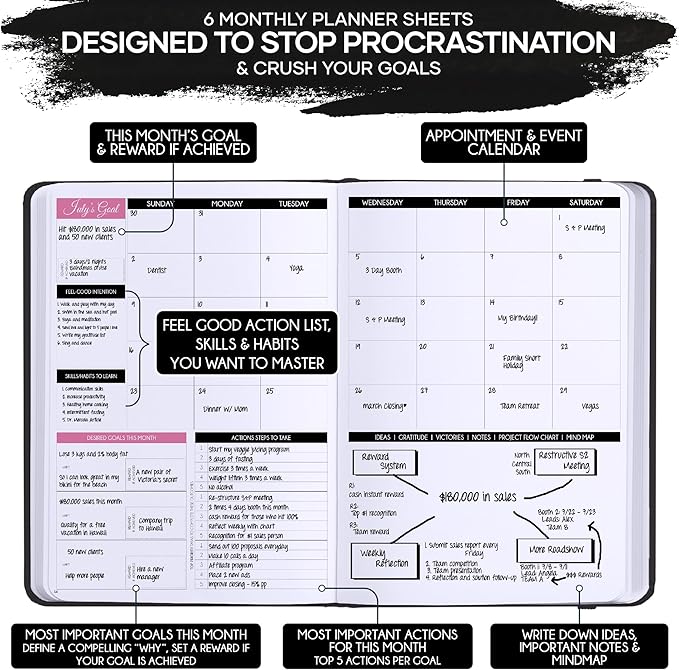 Self Care Journal - 5 Minute Mental Health & Manifestation Journal | 90-Day Undated Daily Planner for Positivity, Affirmations & Gratitude | Guided Mindfulness, Reflection | Vision Board + Stickers