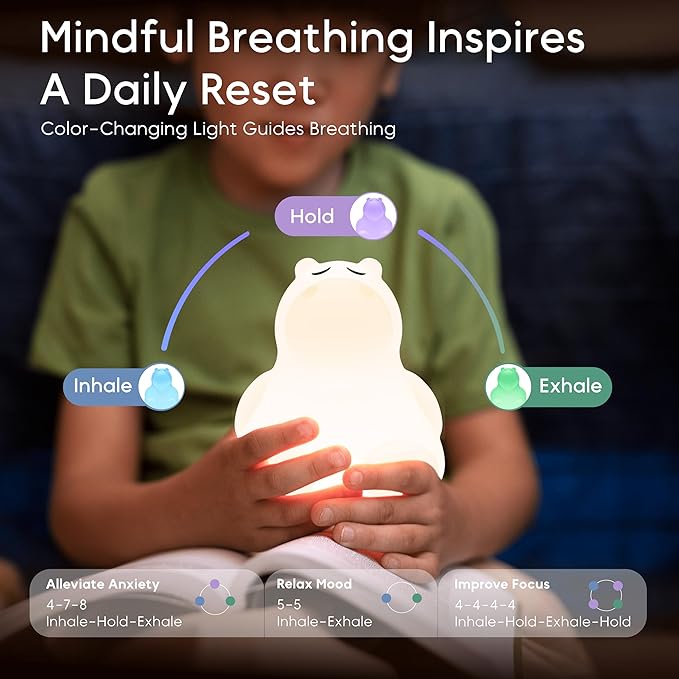 Breathing Pal 'Hugo'- Mindfulness Breathing Light, Guided Visual Meditation Breathing Light, Anxiety Relief Items for Calm Down Corner/Meditation/Sleep for Adult&Kid