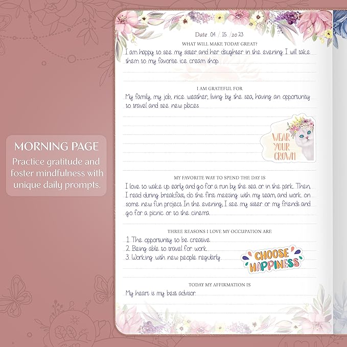 Legend Gratitude Journal – Guided Daily Journal to Foster Positivity & Happiness – Grateful Notebook to Write in – Inspirational Affirmation & Thankful Notebook – Hardcover (Rose Gold)