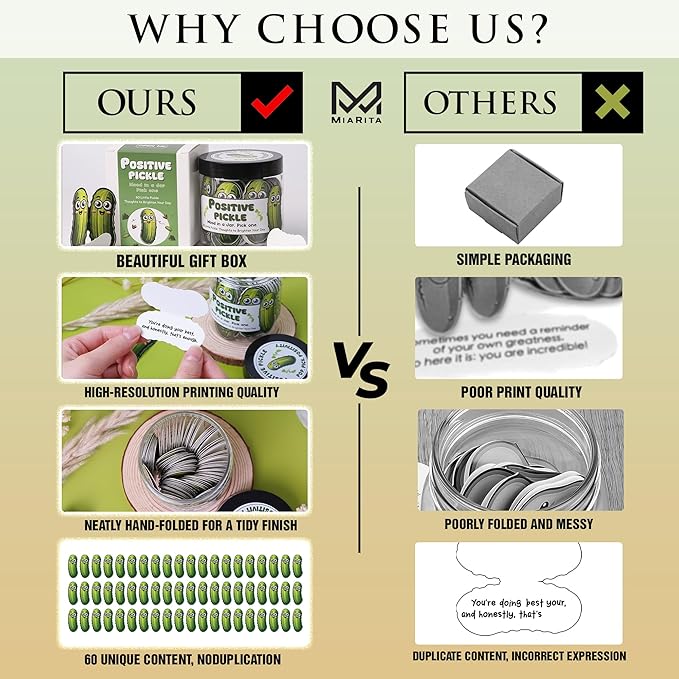 Emotional Supports Pickle Jar, 60 Affirmation Cards for Women, Positive Pickle Gifts, for Women, White Elephant Gifts, Teen Girl Gifts Trendy Stuff, Stocking Stuffers for Teen Girls