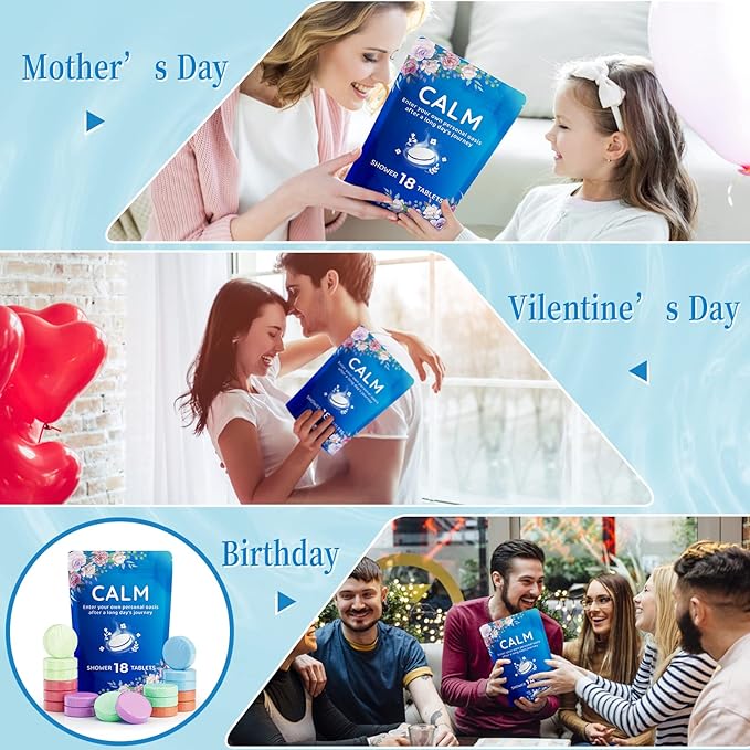 36-Pack Shower Steamers Aromatherapy, Shower Bath Bombs with Individually Wrapped, Variety Shower Tablets, Valentines Day Gifts for Her and Him, Birthday Presents for Women(2 Sets)