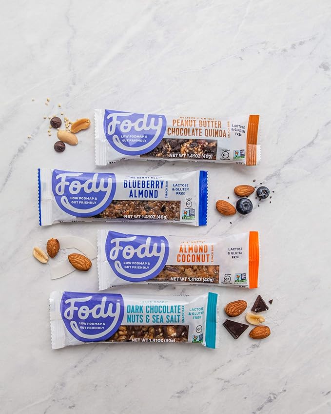Fody Foods Snack Bars, Dark Chocolate Nuts & Sea Salt, 1.41 Oz (Pack of 12), 5g Protein, Low FODMAP, Gut & IBS Friendly, Vegan, Lactose Free, Non-GMO, Gluten Free
