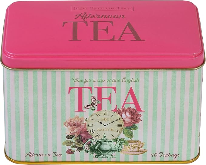 New English Teas Retro Time for Tea Vintage Tin with 40 English Afternoon Teabags