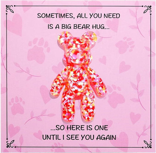 Pocket Bear Hug, Anxiety Relief Gifts for Women Men, Mental Health Positivity Gifts, Thinking of You Gift, Emotional Support Gift, Comforting Present for Son Daughter Back to School, Red