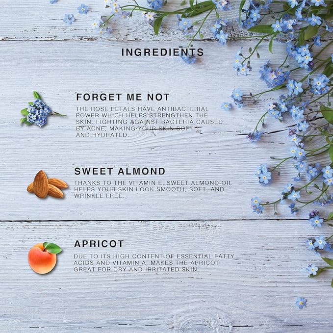 BEAUTE DE PROVENCE Multi-Use Oil for Face, Body and Hair - Forget Me Not - Organic Blend of Apricot, Vitamin E and Sweet Almond Oil Moisturizer for Dry Skin, Scalp and Nails - Peach, Mandarin and Green Tea - 4 Fl Oz