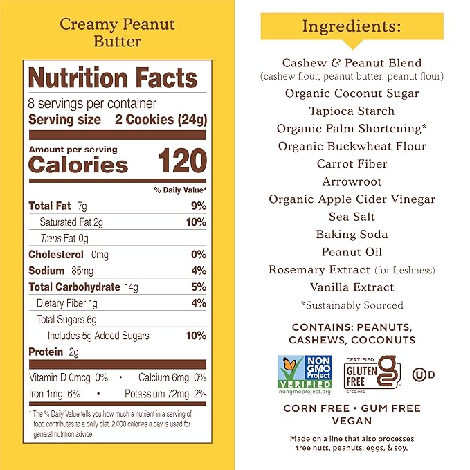 Simple Mills Sandwich Cookies Variety Pack (Creamy Peanut Butter and Cocoa & Cashew Butter) Gluten Free, Vegan, Healthy Snacks, 6.7 oz (Pack of 2)