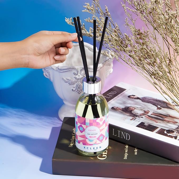 Escape Reed Diffuser Set, 6.7 Oz Large Bottle Scent Diffuser with Sticks, Home Fragrance Oil Diffuser for Bathroom Office Air Freshener, More Masculine Scent