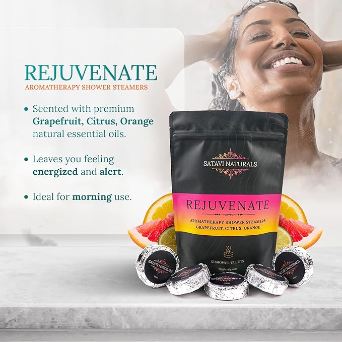 Aromatherapy Shower Steamers (15-Pack) Revive - Eucalyptus & Mint Scented Vapor Tabs for Self-Care, Aromatic Shower Bath Bombs, Natural Essential Oils for Women & Men