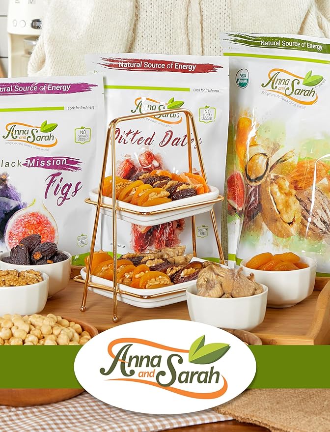 Anna and Sarah Dried Tropical Fruit Trio Diced Pineapple-Diced Mango-Diced Papaya In Resealable Bag, 16 oz