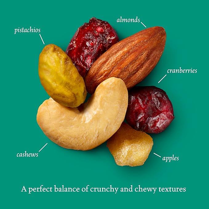 Sahale Snacks Classic Fruit and Nut Trail Mix, 1.5 Oz Grab & Go Bags (18 Packs) - Dry-Roasted Deluxe Mixed Nuts with Apples and Cranberries - Non-GMO, Kosher Trail Mix & Certified Gluten-Free Snacks