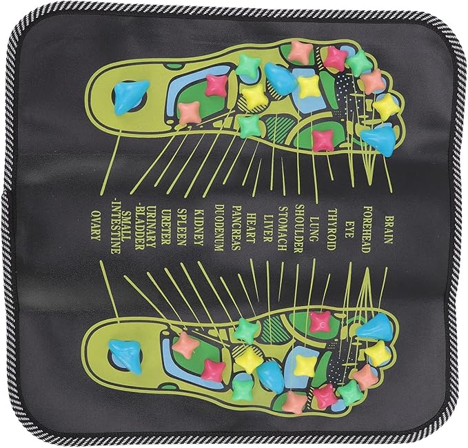 TOPINCN Foot Massage Mat, Massage Tools Foot Massagers Pain Relief Simulation Pebble Reflexology Walking Stone Cushion Suitable for Health Care (35 * 35cm)