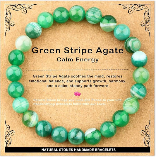 AD Beads 4mm6mm8mm10mm Handmade Bracelet - Natural Gemstone for Peace and Tranquility - Meditation, Yoga, Healing and Energy Gift for Unisex