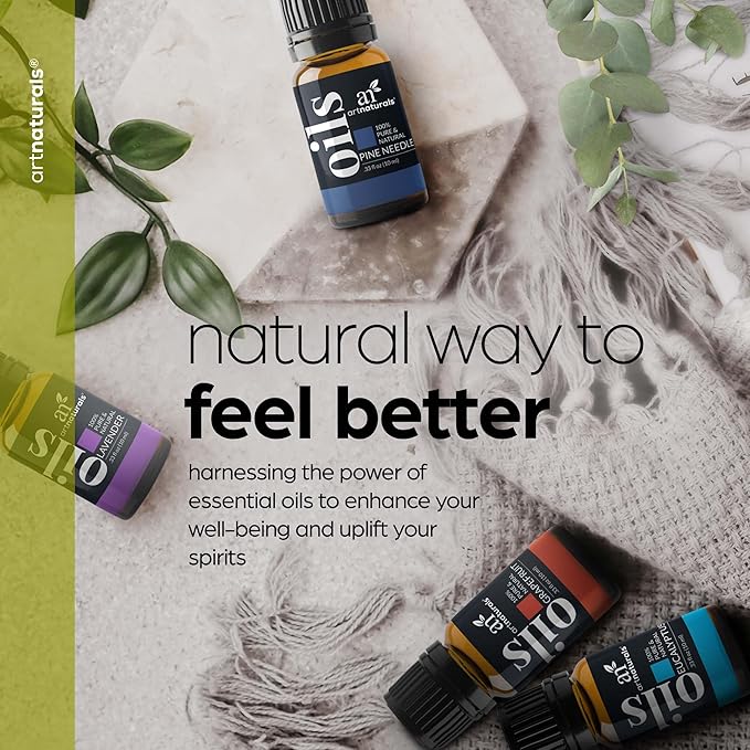 ArtNaturals Aromatherapy Essential Oil Set - 100% Pure of The Highest Therapeutic Grade Quality - Premium Gift Set – Lavender, Peppermint, Tea Tree, Eucalyptus, 0.33 Fl Oz (Pack of 16)