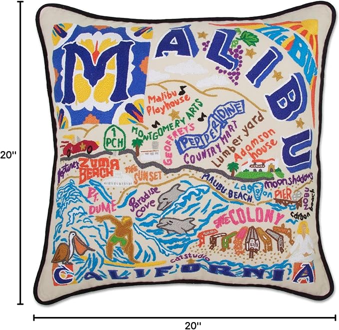 Catstudio Malibu Embroidered Decorative Throw Pillow