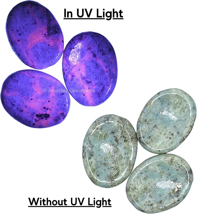 Amazing Gemstone Hackmanite Worry Stone Crystals and Healing Stones - Worry Stones for Stress Relief Gifts - Piedra Crystal Fidget for Meditation - Unique Stocking Stuffers and Birthday Gifts