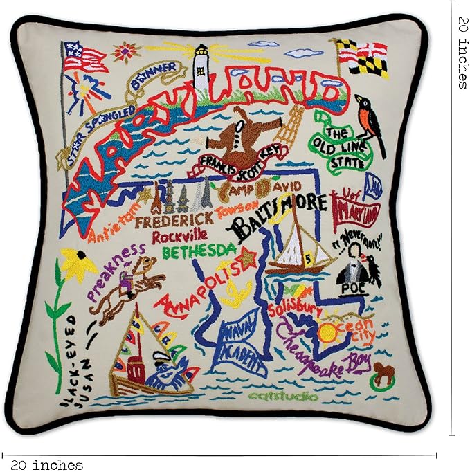 Catstudio Maryland Embroidered Decorative Throw Pillow
