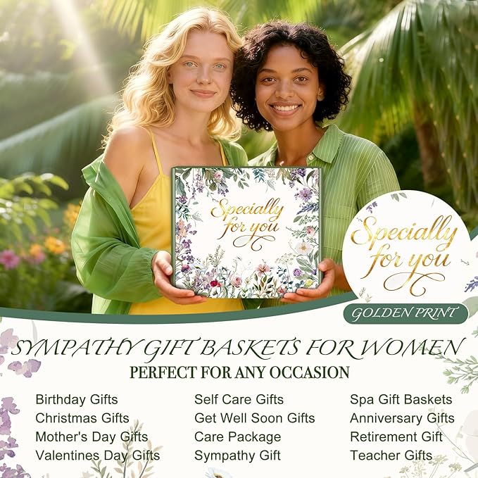 Birthday Gifts for Women Spa Gift Basket with Luxurious Blanket, Mom Christmas Gifts for Women Her Wife Grandma Sister Friends, Self Care Package Get Well Soon Sympathy Gift Baskets