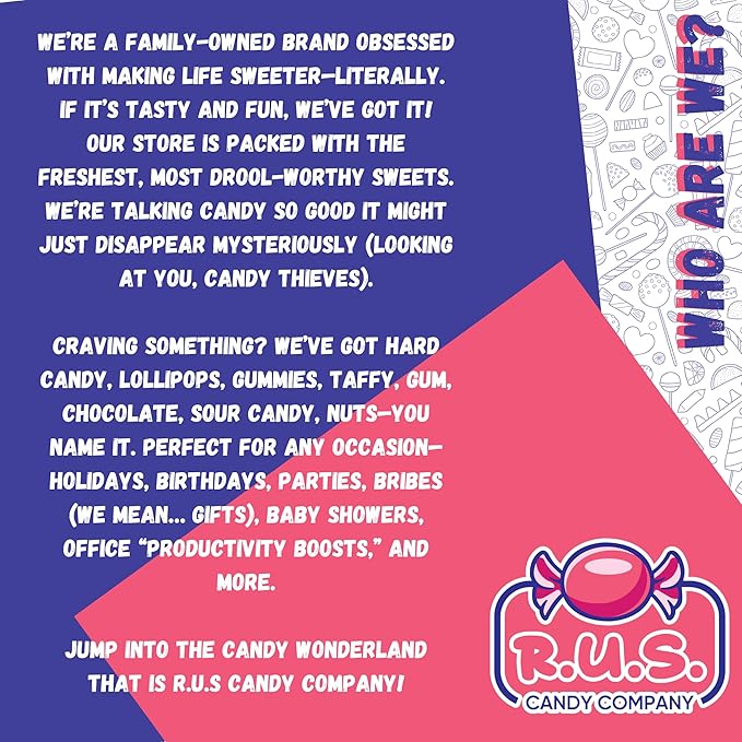 Fruit Filled Hard Candy 1 lb – Individually Wrapped, Old Fashioned Bulk Candy, 5 Assorted Flavors, Hard Shell and Chewy Center by R.U.S. Candy Company (1 Pound)